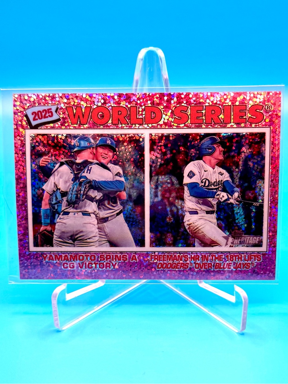 2026 Topps Heritage 🔥2025 Dodgers World Series PINK SPARKLE! 🤩 #311